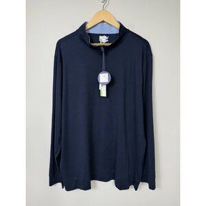 Tailor Byrd Sport Mens XXL Navy Blue 1/4 Zip Golf Long Sleeve Modal Pullover NWT